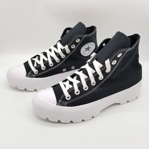 Converse Women's Chuck Taylor All-Star Lugged Mid Top Shoes Sz 9.5 Black White